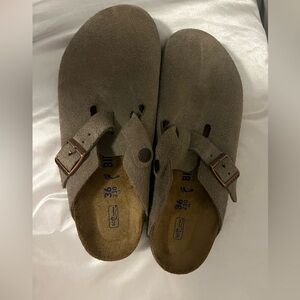 Birkenstock Boston  Suede Leather Soft Footbed Clog Shoes